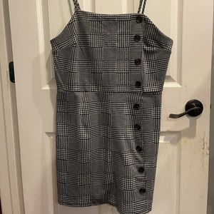 Plaid dress black and light grey